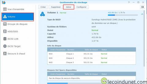 Gestionnaire stockage DSM