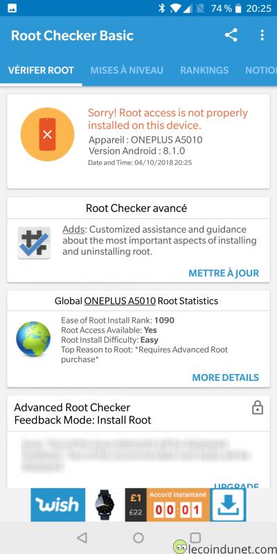 Erreur root - Root Checker