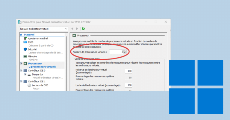 Hyper-V : combien de vCPU puis-je allouer ?