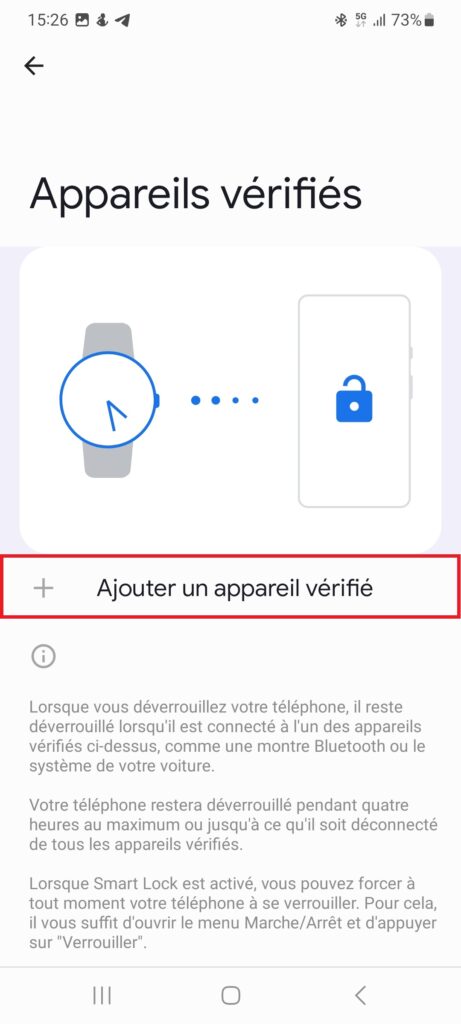 Déverrouiller téléphone avec montre