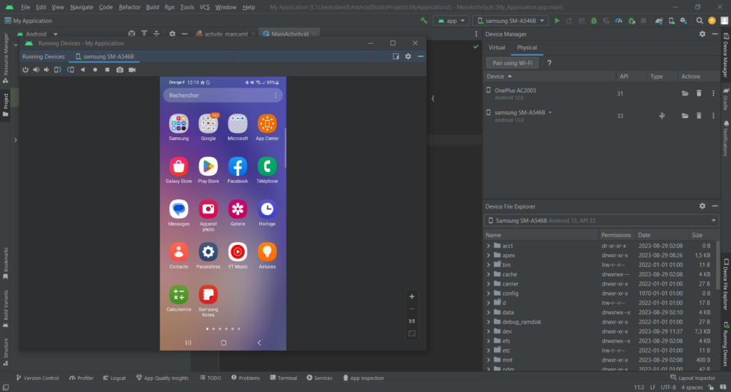 Afficher l'écran cassé d'un téléphone sur PC grâce à Android Studio