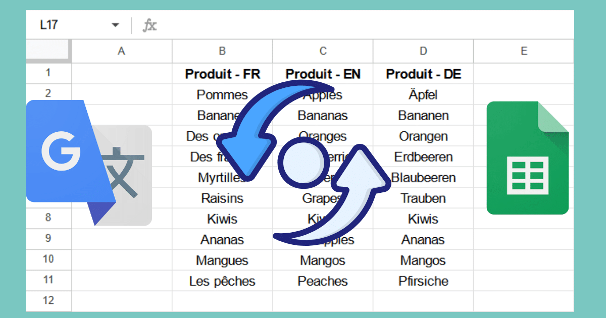 בצע תרגומים בטבלת Google Sheets